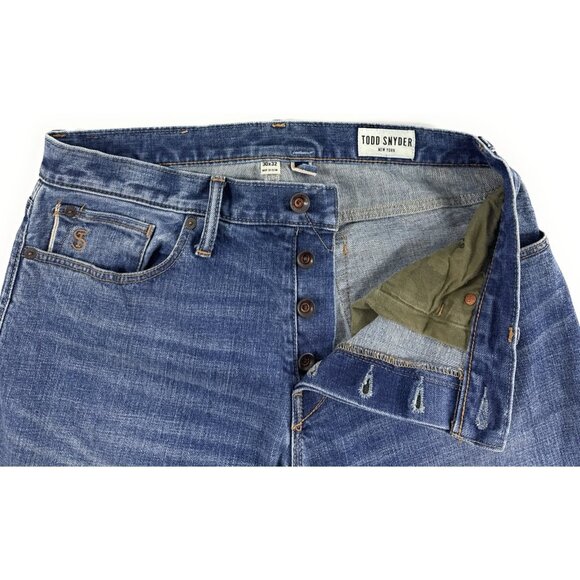 Todd Snyder Jeans Mens Size 30x32 Japanese Selvedge Stretch Distressed Denim - Picture 3 of 12